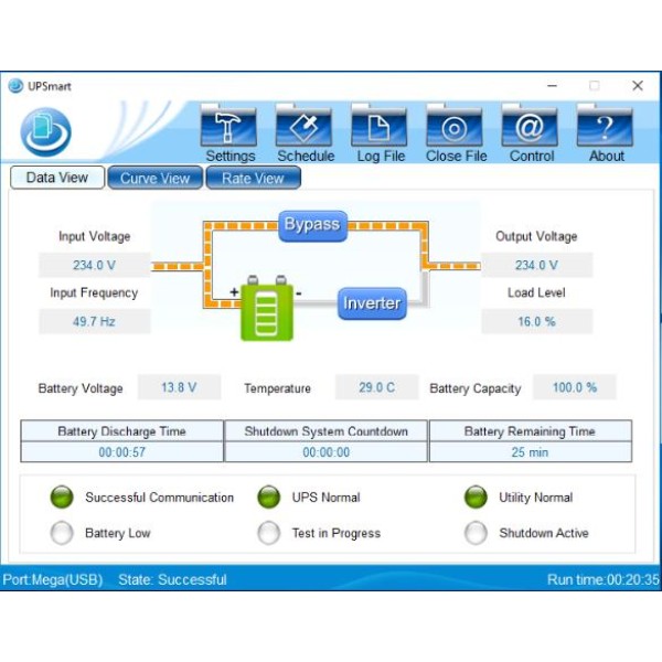 NG UPS 650VA/390W ΜΕ AVR, LINE INTERACTIVE, 2 SCHUKO, 1x 12v7A - LCD - USB ΘΥΡΑ & RJ11-RJ45