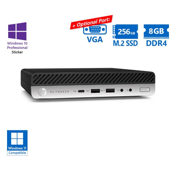 HP EliteDesk 800G4 DM i5-8500/8GB DDR4/256GB M.2 SSD/No ODD/10P Grade A Refurbished PC