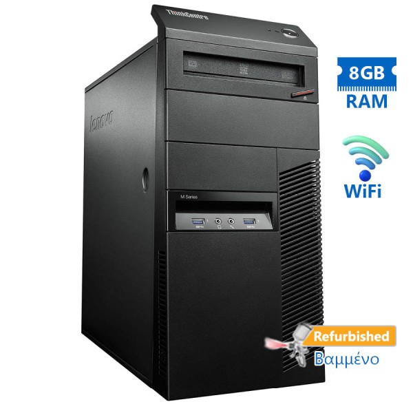 Lenovo M93 Tower WiFi i7-4770/8GB DDR3/1TB/DVD/8P Grade A+ Refurbished PC