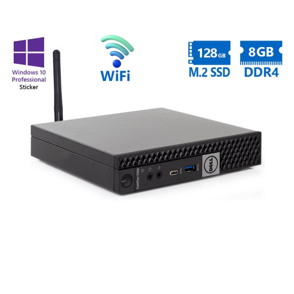 Dell Optiplex 7050 DM WiFi i5-6600T/8GB DDR4/128GB M.2 SSD/No ODD/10P Grade A+ Refurbished PC