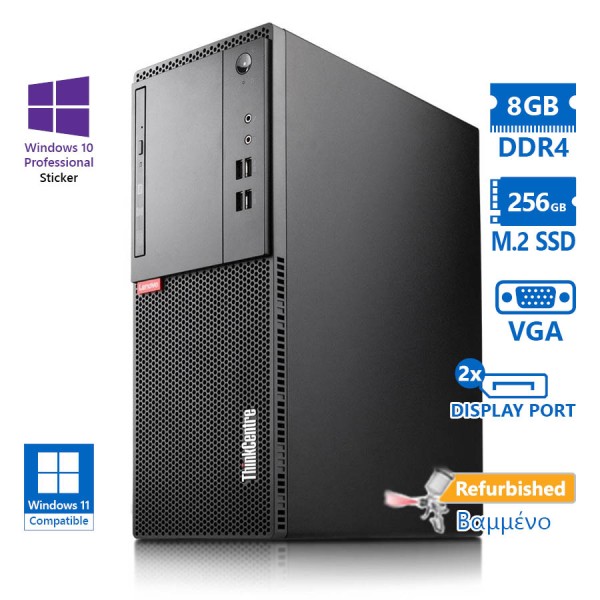 Lenovo M720t Tower i5-9400/8GB DDR4/256GB M.2 SSD/DVD/10P Grade A+ Refurbished PC Lenovo M720t Tower i5-9400/8GB DDR4/256GB M.2 SSD/DVD/10P Grade A+ Refurbished PC