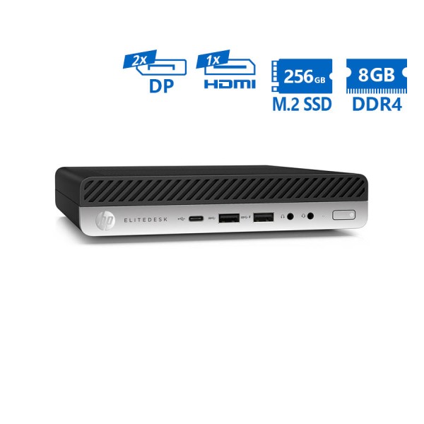 HP EliteDesk 800G3 DM i5-6500T/8GB DDR4/256GB M.2 SSD/No ODD/Grade A Refurbished PC