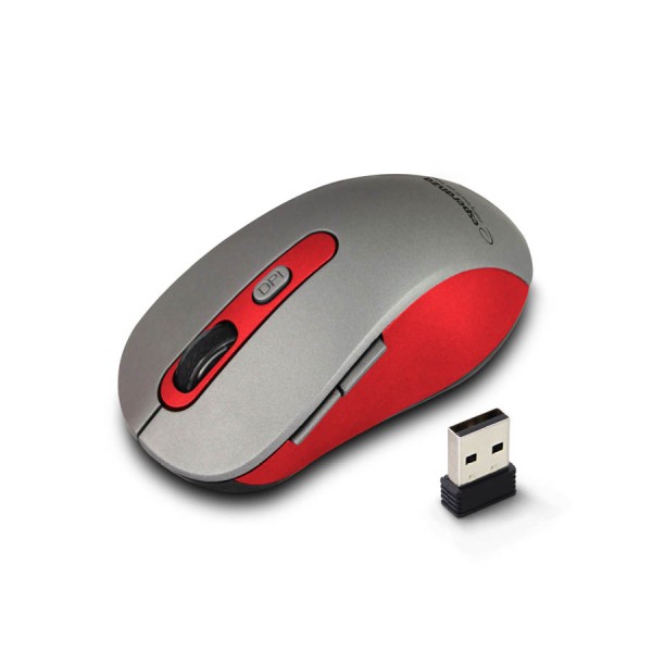 Ασύρματο Ποντίκι Adara 2.4Ghz 800-1600 Dpi κόκκινο/ασημί EM131R Ασύρματο Ποντίκι Adara 2.4Ghz 800-1600 Dpi κόκκινο/ασημί EM131R