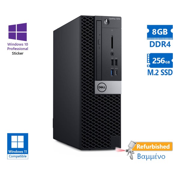 Dell 7070 SFF i5-9400/8GB DDR4/256GB M.2 SSD/No ODD/10P Grade A+ Refurbished PC