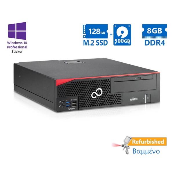 Fujitsu D757 SFF i5-6400/8GB DDR4/128GB M.2 SSD & 500GB/No ODD/10P Grade A+ Refurbished PC