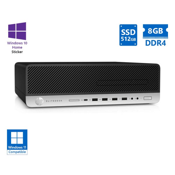 HP (A-) 800G4 SFF i5-8500/8GB DDR4/512GB SSD/DVD/10H Grade A- Refurbished PC HP (A-) 800G4 SFF i5-8500/8GB DDR4/512GB SSD/DVD/10H Grade A- Refurbished PC
