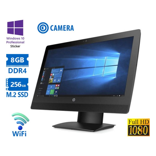 HP ProOne 600G3 AIO WiFi w/Monitor 21.5”FHD/i5-7500/8GB DDR4/256GB M.2 SSD/No ODD/Webcam/10P Grade A