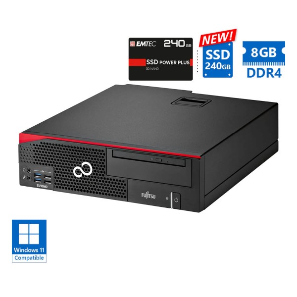 Fujitsu D958 SFF i5-8500/8GB DDR4/240GB SSD New/No ODD/Grade A Refurbished PC