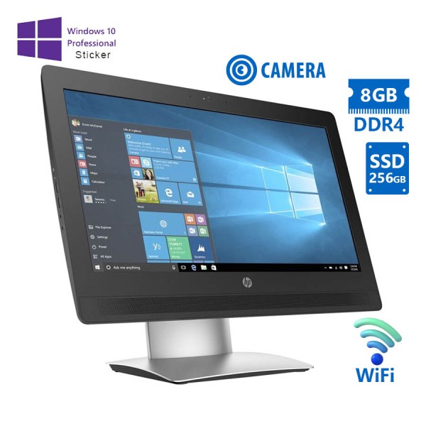 HP ProOne 400G2 AIO WiFi w/Monitor 20”/i5-6500T/8GB DDR4/256GB SSD/DVD/Webcam/10P Grade A Refurbishe