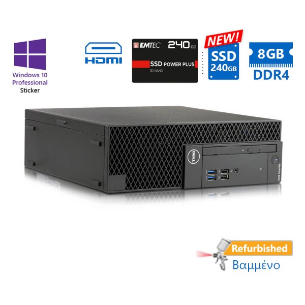 Dell 3050 SFF i5-7500/8GB DDR4/240GB SSD New/DVD/10P Grade A+ Refurbished PC