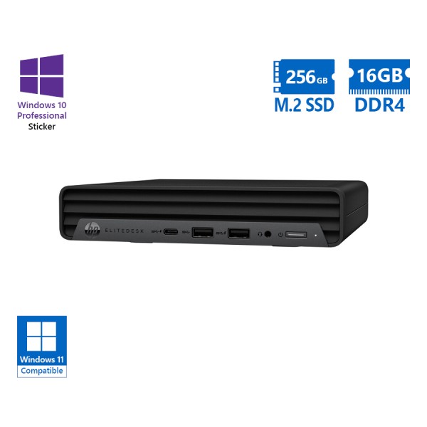 HP EliteDesk 805 G6 DM Ryzen 5 Pro 4650G/16GB DDR4/256GB M.2 SSD/No ODD/10P Grade A Refurbished PC