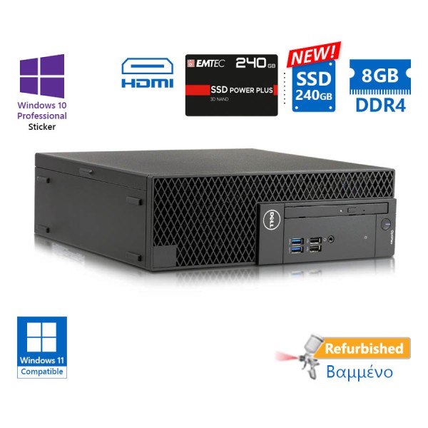 Dell 3060 SFF i5-8500/8GB DDR4/240GB SSD New/DVD/10P Grade A+ Refurbished PC