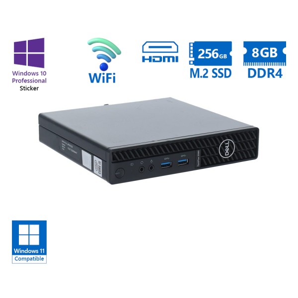 Dell Optiplex 3080 DM WiFi i5-10500T/8GB DDR4/256GB M.2 SSD/No ODD/10P Grade A Refurbished PC