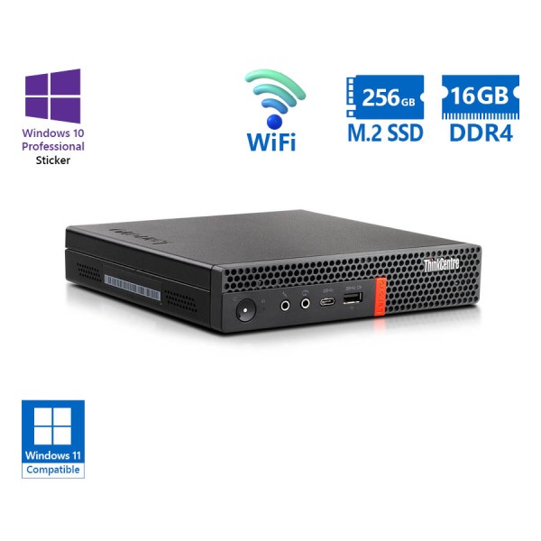 Lenovo ThinkCentre M720q Tiny WiFi i5-9400T/16GB DDR4/256GB M.2 SSD/No ODD/10P Grade A Refurbished P