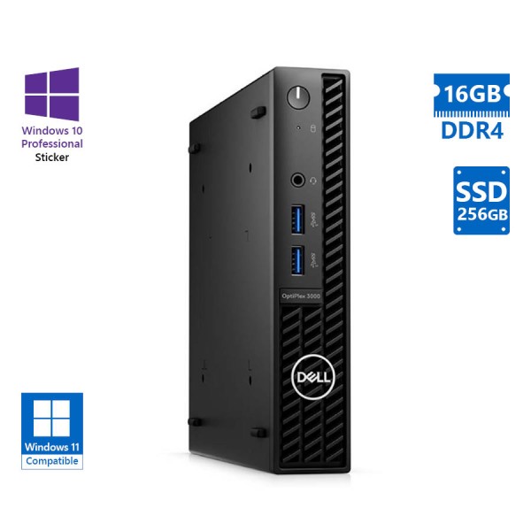 Dell Optiplex 3000 DM i5-12500T/16GB DDR4/256GB SSD/No ODD/10P Grade A Refurbished PC