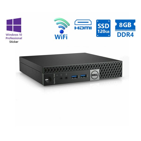 Dell Optiplex 7040 DM WiFi i5-6500T/8GB DDR4/120GB SSD/No ODD/10P Grade A Refurbished PC