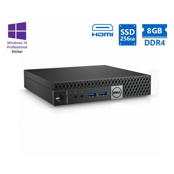 Dell Optiplex 7040 DM i3-6100T/8GB DDR4/256GB SSD/No ODD/10P Grade A Refurbished PC