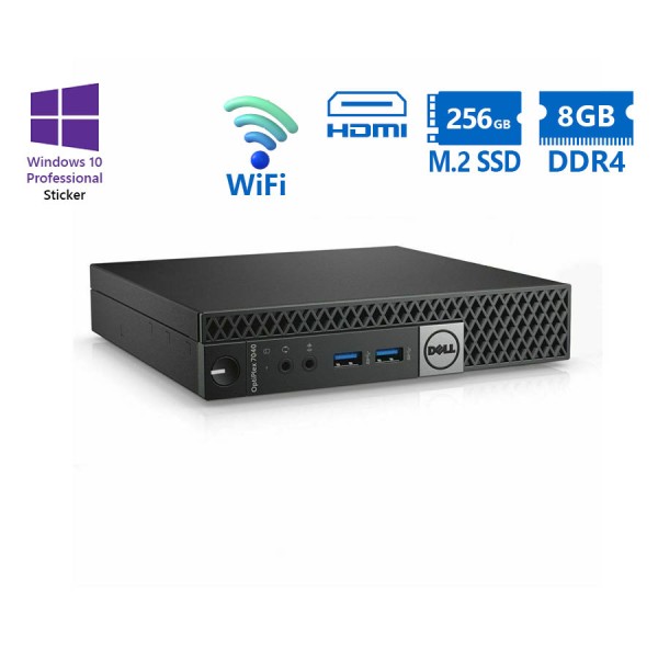 Dell Optiplex 7040 DM WiFi i5-6600T/8GB DDR4/256GB M.2 SSD/No ODD/10P Grade A Refurbished PC