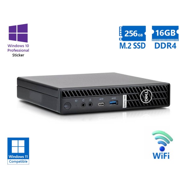 Dell (A-) Optiplex 7090 DM WiFi i5-10500T/16GB DDR4/256GB M.2 SSD/No ODD/10P Grade A- Refurbished PC
