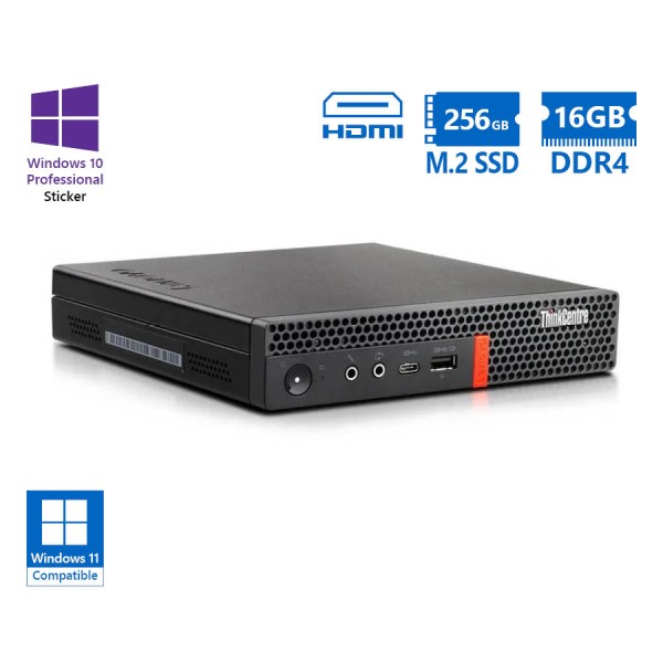 Lenovo ThinkCentre M720q Tiny i5-8400T/16GB DDR4/256GB M.2 SSD/No ODD/10P Grade A Refurbished PC