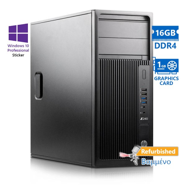 HP Z240 Tower i7-6700/16GB DDR4/1TB/Nvidia 1GB/DVD/10P Grade A+ Workstation Refurbished PC