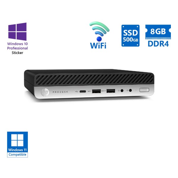 HP ProDesk 600G4 DM WiFi i5-8500T/8GB DDR4/500GB SSD/No ODD/10P Grade A Refurbished PC