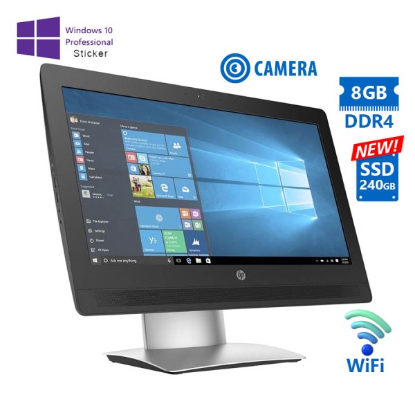 HP ProOne 400G2 AIO WiFi w/Monitor 20”/i5-6500T/8GB DDR4/240GB SSD New/DVD/Webcam/10P Grade A Refurb