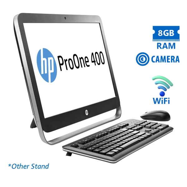 HP (A-) ProOne 400G1 AIO WiFi w/Monitor 19.5\\"/i5-4590T/8GB DDR3/500GB/Other Stand/DVD/Camera/8P Grad