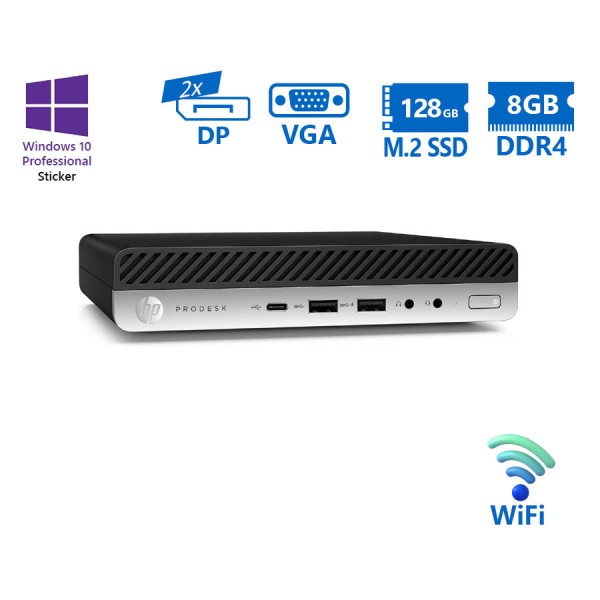 HP (A-) ProDesk 600G3 DM WiFi i5-7500T/8GB DDR4/128GB M.2 SSD/No ODD/10P Grade A- Refurbished PC