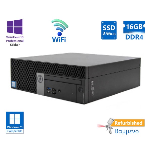 Dell 7060 SFF WiFi i5-8500/16GB DDR4/256GB SSD/DVD/10P Grade A+ Refurbished PC