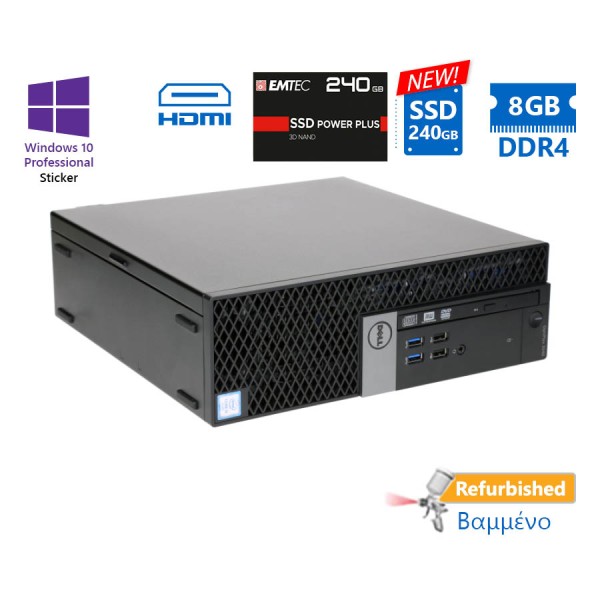 Dell 7040 SFF i5-6500/8GB DDR4/240GB SSD New/DVD/10P Grade A+ Refurbished PC