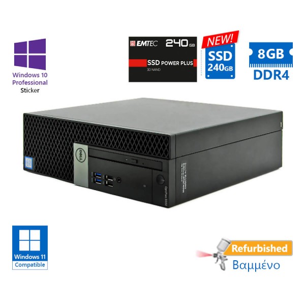 Dell 5060 SFF i5-8500/8GB DDR4/240GB SSD New/DVD/10P Grade A+ Refurbished PC