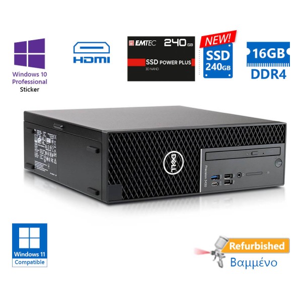 Dell Precision 3430 SFF i5-8500/16GB DDR4/240GB SSD New/No ODD/10P Grade A+ Workstation Refurbished