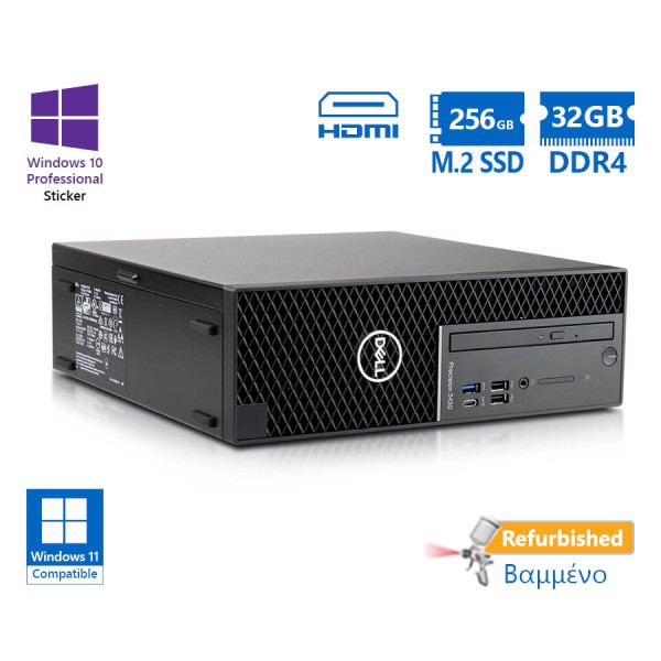 Dell Precision 3430 SFF i7-8700/32GB DDR4/256GB M.2 SSD/No ODD/10P Grade A+ Workstation Refurbished