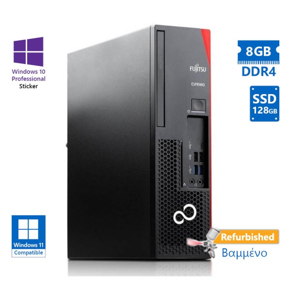 Fujitsu D738 SFF i3-8100/8GB DDR4/128GB SSD/DVD/10P Grade A Refurbished PC