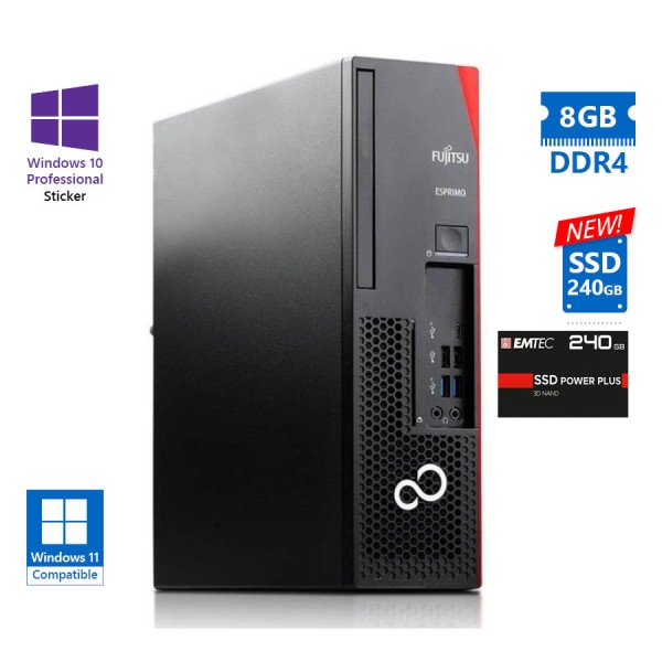 Fujitsu D738 SFF i3-9100/8GB DDR4/240GB SSD New/DVD/10P Grade A Refurbished PC