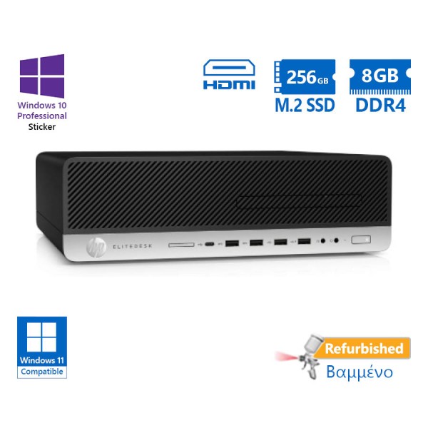 HP 800G4 SFF i3-8100/8GB DDR4/256GB M.2 SSD/No ODD/10P Grade A+ Refurbished PC