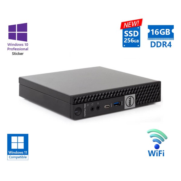Dell Optiplex 7060 DM WiFi i5-8600/16GB DDR4/256GB SSD New/No ODD/10P Grade A Refurbished PC