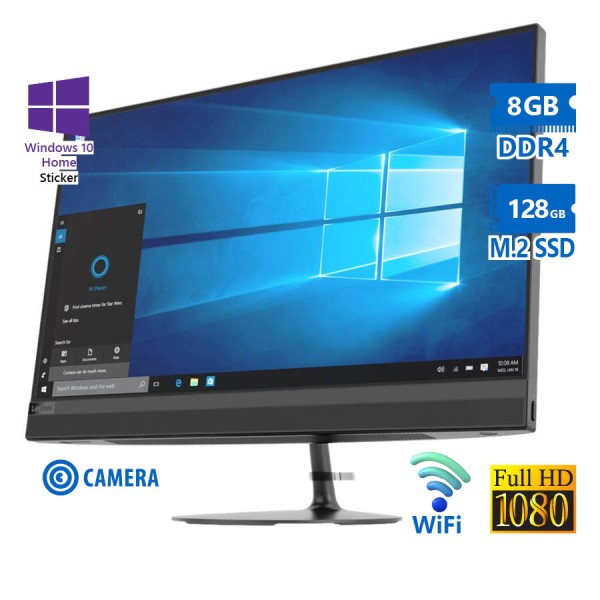 Lenovo IdeaCentre 520-24ARR AIO WiFi w/Monitor 23.8\\"FHD/Ryzen 3 2200GE/8GB DDR4/128GB M.2 SSD/No ODD