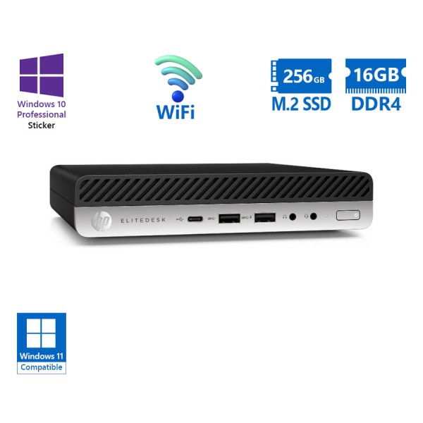 HP EliteDesk 705G5 SFF WiFi AMD Ryzen 5Pro 3400GE/16GB DDR4/256GB M.2 SSD/No ODD/10P Grade A+ Refurb