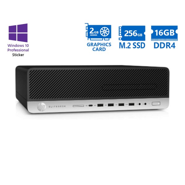 HP 800G3 SFF i7-6700/16GB DDR4/256GB M.2 SSD/No ODD/Nvidia 2GB/10P Grade A Refurbished PC