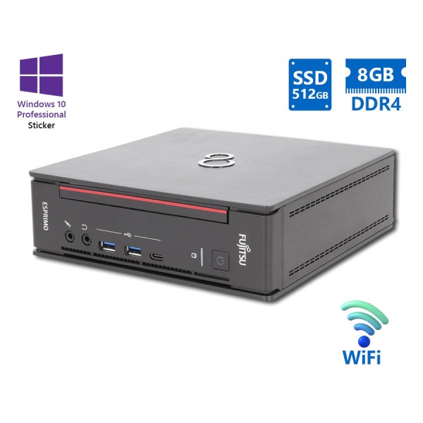 Fujitsu Esprimo Q957 USFF WiFi i5-7500T/8GB DDR4/512GB SSD/DVD/10P Grade A Refurbished PC