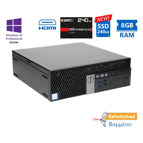 Dell 5040 SFF i5-6500/8GB DDR3/240GB SSD New/DVD/10P Grade A+ Refurbished PC