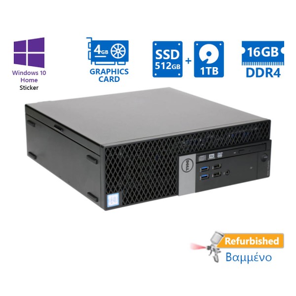 Dell 5050 SFF i5-6500/16GB DDR4/512GB SSD & 1TB/ATI Radeon R7 450 4GB/DVD/10H Grade A+ Refurbished P