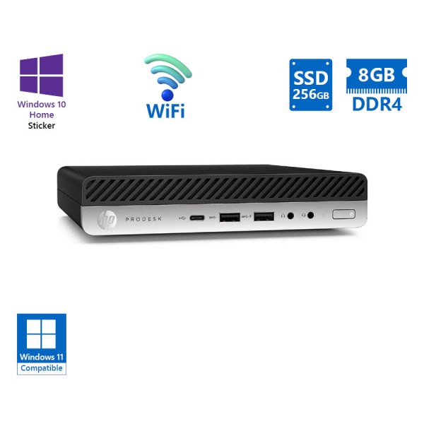 HP ProDesk 600G4 DM WiFi i5-8500T/8GB DDR4/256GB SSD/No ODD/10H Grade A Refurbished PC