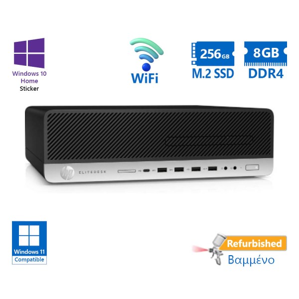 HP 800G5 SFF WiFi i5-9500/8GB DDR4/256GB M.2 SSD/DVD/10H Grade A+ Refurbished PC