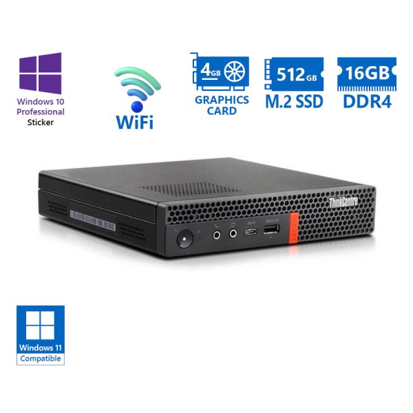 Lenovo ThinkCentre M920x Tiny WiFi i7-8700T/16GB DDR4/512GB M.2 SSD/AMD Radeon RX 560 (4GB)/No ODD/1