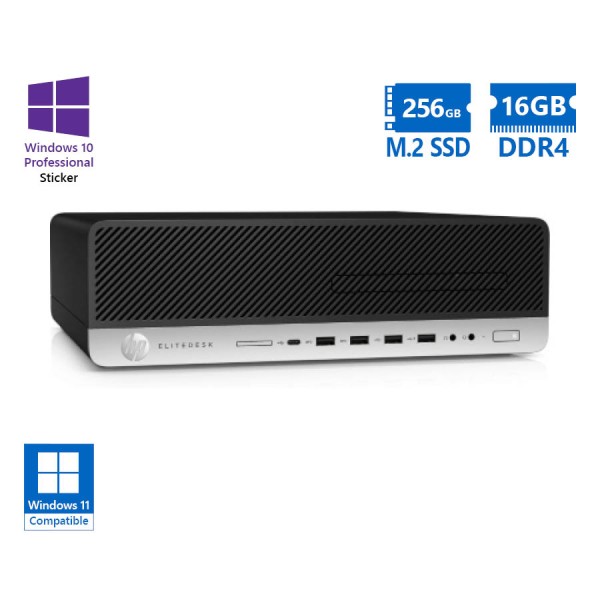 HP 800G4 SFF i5-8500/16GB DDR4/256GB M.2 SSD/No ODD/10P Grade A Refurbished PC