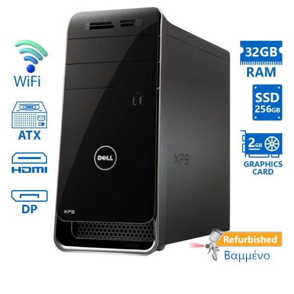 Dell XPS 8700 Tower WiFi i7-4790/32GB DDR3/256GB SSD/Radeon R9 270 (2GB)/DVD/8H Grade A+ Refurbished