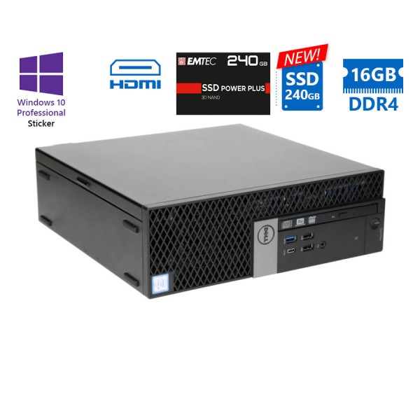 Dell 7050 SFF i7-7700/16GB DDR4/240GB SSD New/DVD/10P Grade A Refurbished PC Dell 7050 SFF i7-7700/16GB DDR4/240GB SSD New/DVD/10P Grade A Refurbished PC